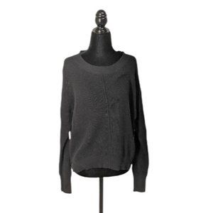 NWT Sweet Romeo Black Seed Stitch Pullover Sweater Semi Sheer Side Slit